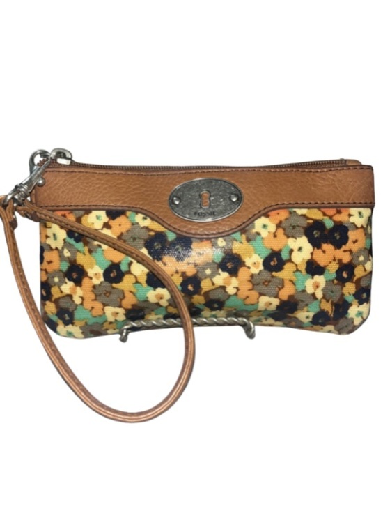 Fossil Handbags - Vintage Fossil Key-Per Floral
Coated Canvas Wristlet Wallet
Brown Leather Trim